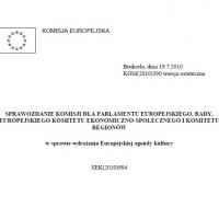 Kategorie: Meandry – Sprawozdanie Komisji dla Parlamentu Europejskiego, Rady, Europejskiego Komitetu Ekonomiczno-Społecznego i Komitetu Regionów w sprawie wdrożenia Europejskiej Agendy Kultury