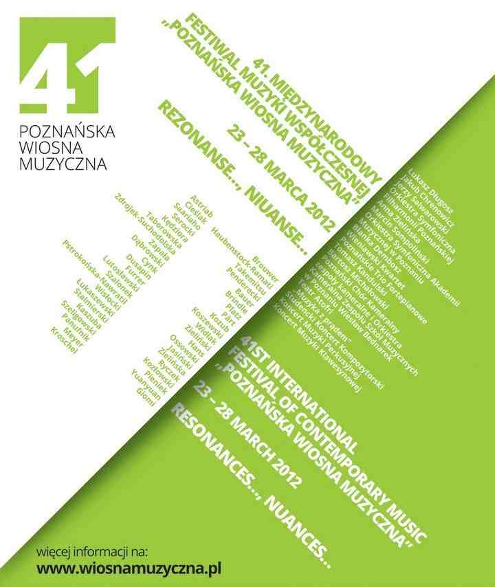 Kategorie: Recenzje – 41. Międzynarodowy Festiwal Muzyki Współczesnej Poznańska Wiosna Muzyczna. Koncert ingauracyjny
