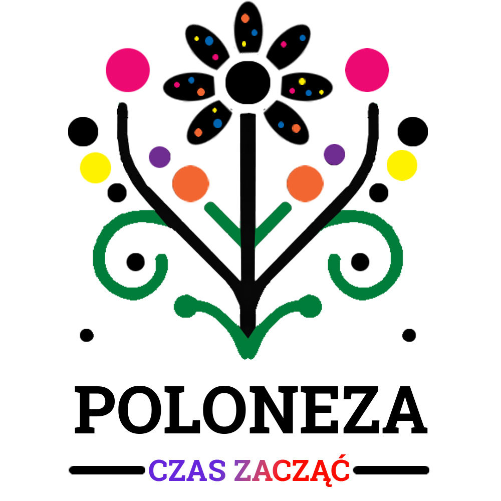 kolorowe logo projektu Poloneza Czas Zacząć przypominające motywy ludowe