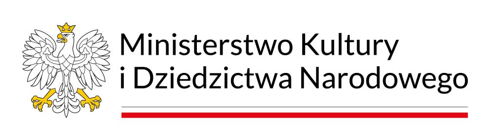 logo Ministerstwo Kultury i Dziedzictwa Narodowego z orłem Polski i biało-czerwoną flagą