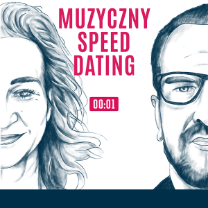 rysunek połowy twarzy Marleny Wieczorek i Krzysztofa Moraczewskiego