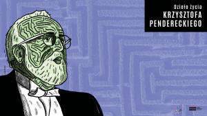 grafika Krzysztofa Pendereckiego z motywem labiryntu